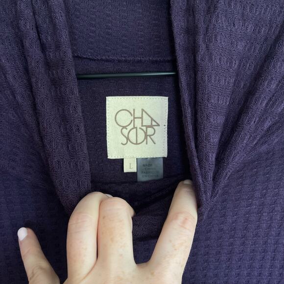 Chaser Waffle Knit Turtleneck Amethyst Purple Size Large Casual Comfortable - Picture 9 of 16